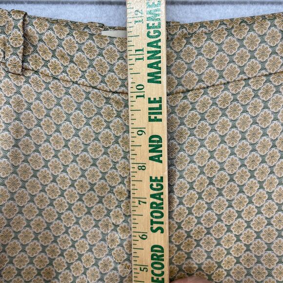 SEZANE Pants 38 Gustavo Floral Jacquard Tapered Ankle Trouser High Waist Beige - Picture 12 of 16